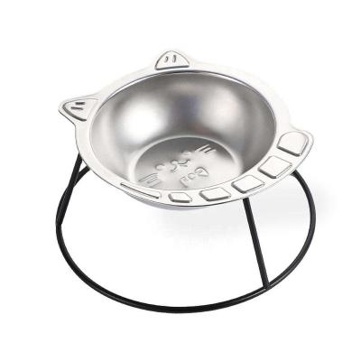 China Viable Popular 304 Stainless Steel Neck Protector Pet Food Bowl Pet Bowl Holder Wholesale Products for sale