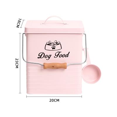 China Viable Factory Direct Nordic Iron Pet Food Storage Container Large Capacity Metal Food Moisture Proof Storage Container for sale