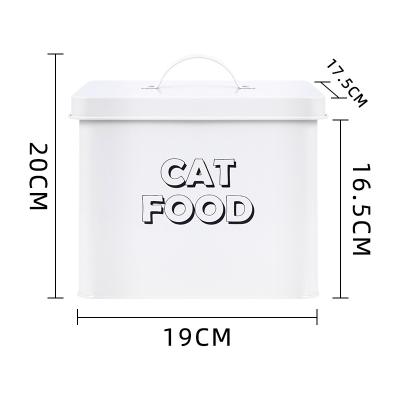 China Nordic Original Manufacture Viable Large Galvanized Iron Airtight Pet Storage Bucket Cat And Dog Pet Food Storage Container for sale