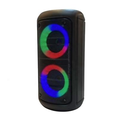 China No Knots Kts-1296 Speaker Dual 3 Inch Wireless High Quality Portable Speaker With Colorful RGB Lights for sale