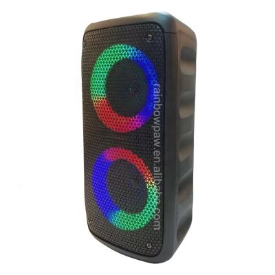 China No Knots Kts-1266 Speaker Dual 4 Inch Wireless High Quality Portable Speaker With Colorful RGB Lights for sale