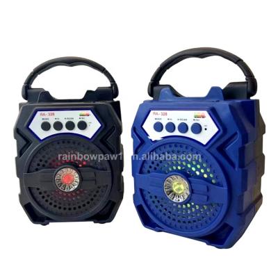 China No MIC jack/AUX wireless speaker mode RA-328 cheap speaker 3 inch with LED light outdoor karaoke speaker for sale