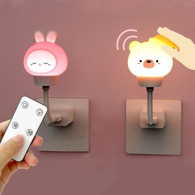 China Remote Control Night Light Modern USB Kids LED Cartoon Night Lamp Cute Bear for Baby Kid Bedroom Decor Bedside Lamp Christmas Gift for sale