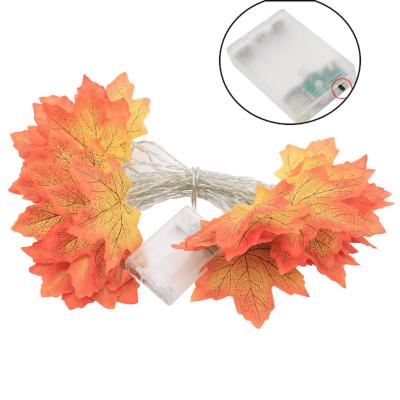 China Hot Sale Christmas Thanksgiving Day Halloween Decorations LED String Lights Battery Operated Autumn Leaf String Lamp For Holiday Festival Deco for sale