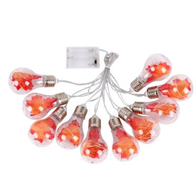 China Hot Sale Holiday Halloween LED String Lights Maple Leaf Bulb String Lamp for Thanksgiving Halloween Christmas Festival Decoration for sale