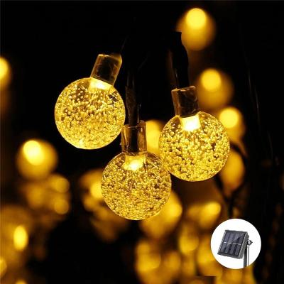 China Garden Yard Party Holiday Decoration LED Crystal Ball LED Solar Outdoor Bubble Ball String Light Fairy Lights Decoration Lamp for Christmas Holiday for sale