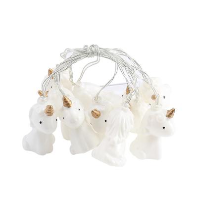 China Cute Battery Operated Garden Unicorn LED Fairy String Lights For Holiday Bedroom Kid's Room Decoration Lighting for sale