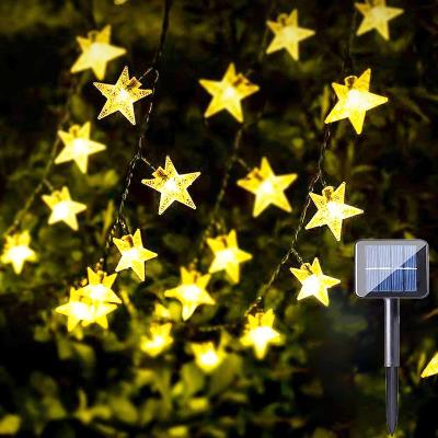 China Indoor Outdoor Solar Twinkle Lights 30LED Holiday Decoration LED Star Fairy Star String Lights Waterproof for Outdoor Garden Christmas New Year Decoration for sale