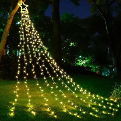 China Outdoor Garden Christmas Decorations Waterproof LED Star String Lights Christmas Tree Fairy Lights For Wedding Party Yard Deco for sale