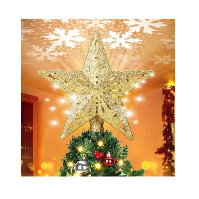 China Christmas Tree Topper Christmas Tree Topper LED Star Christmas Decoration Lamp Light Projection Decor Hot Sell Christmas Tree Topper for sale