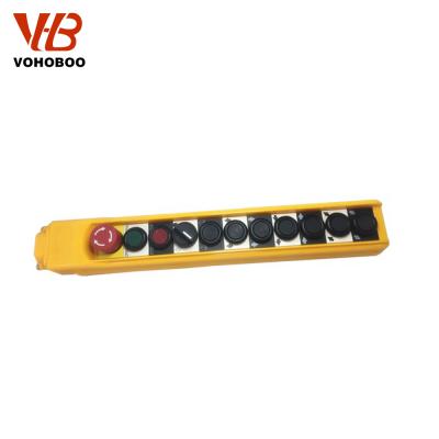 China Construction Industry Machinery Push Buttons Double Speed ​​Hoist Crane Pendant Control Stations With Emergency Stop For Isolated Circuits Double for sale