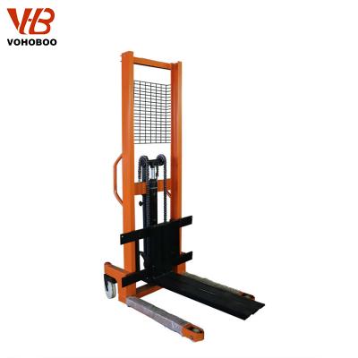 China High Efficiency 1 Ton 2 Ton Hydraulic Hand Operated Manual Pusher Forklift Stacker for sale