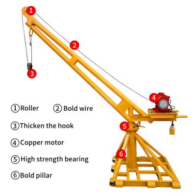 China The Other 500kg 800kg 1000kg Small Construction Hoist Mini Lifting Crane Hoist Electric Winch with 360 Degree for sale