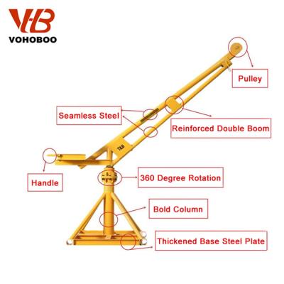 China The Other Mini Building Crane Household Door Out Crane Winch Hoist With Electric Wire Rope 360 ​​Degree Rotation for sale