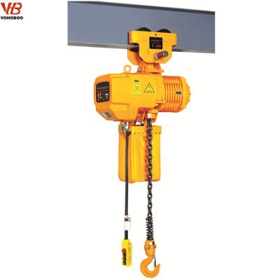 China Construction hoist 1 ton 9m small nitchi electric chain hoist with hand trolley for sale