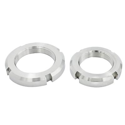 China DIN981 Industry Stainless Steel Nut General Round Locknuts M8M10 Slotted Round Spline Locknut for sale