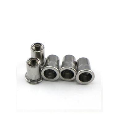 China General Industry 304 Stainless Steel Flat Head Rivet Nuts Carbon Steel Nutsert Rivnut Rivet Nut With Knurled Body for sale