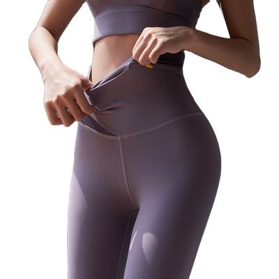 China Other Foreign Trade Yoga Pants Waist Sports Gaiters Peach Buttocks Fitness Pants Splicing Training Pants for sale