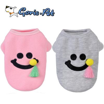 China GorisPet Viable 2017 Comfortable Spring Cotton Clothes Smile Face Outdoor Coats Small Dog Shirts for sale