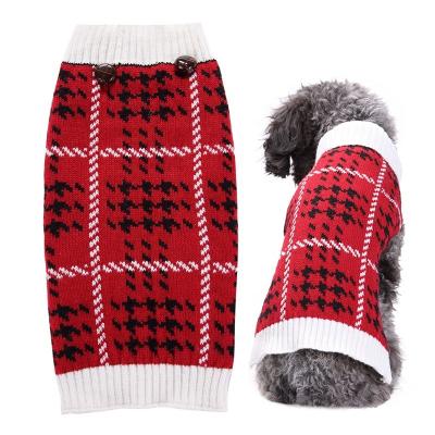 China Designer Button Pet Dog Sweater Shirt XXL Classic Plaid Golden Retriever Stocked for sale