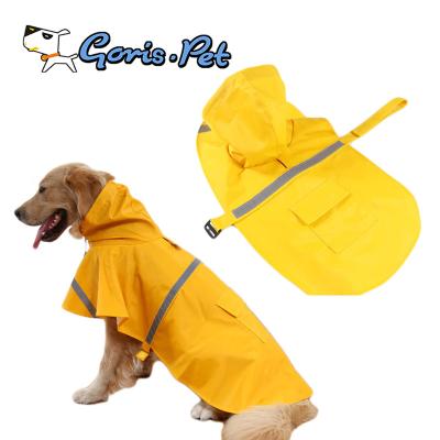 China XXL Stripe Sustainable Colorful Waterproof Reflective Rain Coat For Large Dogs for sale