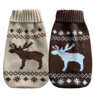 China Viable Designer Dog Knitted Wool Jumper Christmas Reindeer Sweater for sale