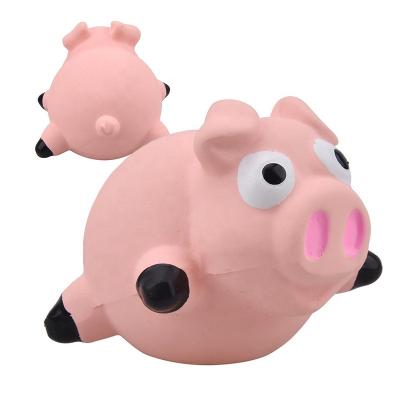 China Sustainable Eco Friendly Latex Cute Pig Trained Dog Chew Toys With Squeaker for sale