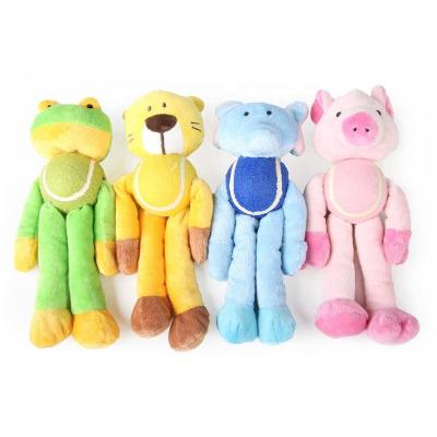 China Viable Cute Animals Chew Tennis Plush Dog Toy for sale