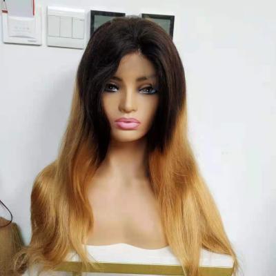 China Silky Straight HD Wave 13x4 Lace Front Wigs For Women Hair Color Straight Wig 150% Density With Baby Hair Ombre Pre Plucked Color for sale