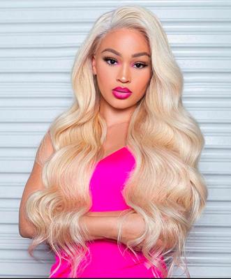 China Body Wave 613 Blonde Lace Front Wig Human Hair 13x6 Lace Front Wigs 150% Density Pre Plucked With Baby Hair For Black Women for sale