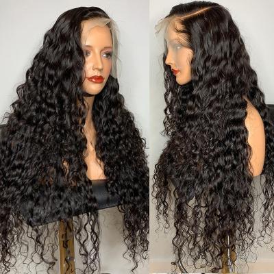 China Factory Cheap Silky Straight Virgin Brazilian Hair Transparent Swiss Curly Lace Front Wigs HD Water Wave Lace Front Wigs 13X4 Lace Front Wigs For Black Women for sale