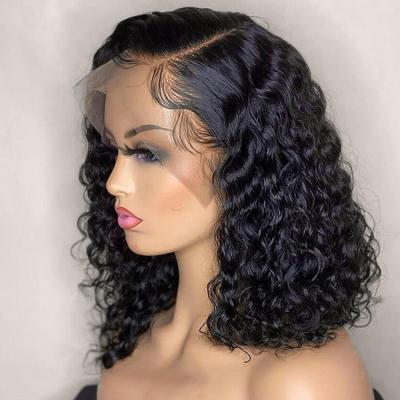 China Wholesale PrePlucked Virgin Water Wave Hair Wig With Baby Hair Unprocessed Brazilian Remy Human Hair Lace Front Wig For Black Women for sale