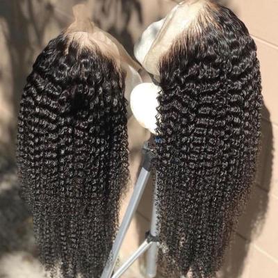 China Best Jerry Curl Wholesale Freeshipping Selling Jerry Curly Human Hair Transparent Wigs 13x4 Lace Front Wigs For Black Women for sale