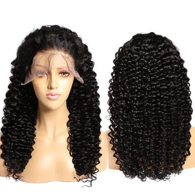 China Hd Long Pre Plucked Deep Wave 13x6 Transparent Lace Front Wig Human Hair Brazilia Human Hair Wigs With Baby Hair 180 Density For Black for sale