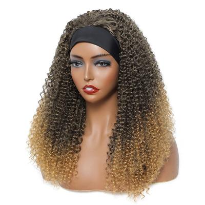 China Ombre 1B/27 Wholesale Wig Spring Curl Factory Headband Virgin Hair Wig For Color Women None Lace Up Machine Made Wig With 150 Densit for sale