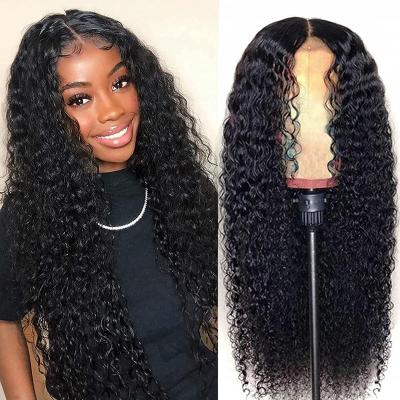 China Deep Curly Baby Hair Lace Closure Wig For BlackWomen Hair Wigs Glueless 13x4 Brazilian Pre Plucked Bleached Knots With Baby Hair Deep Curly Lace Closure Wig For BlackWomen Hair Wigs for sale