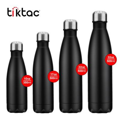 China OEM Viable Customizable Logo 350ml 500ml 750ml Silver Stainless Steel Water Bottle for sale