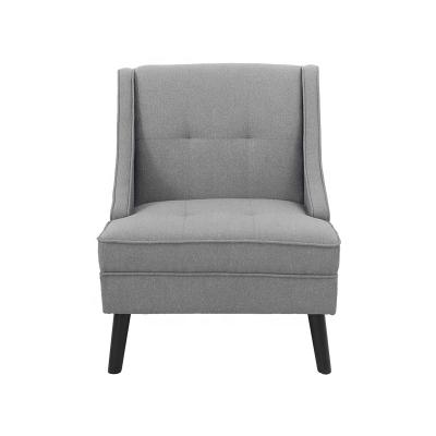 China Nordic Style Design Adjustable Upholstery Fabric (Height) Light Gray Wood Armchair For Reading Room Bedroom for sale