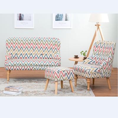 China Single Seat Solid Wood Small Sofa Chair For Living Room Single Seat And Bedroom Sofa Chair With Simple High Quality Cafe Used Fabric for sale