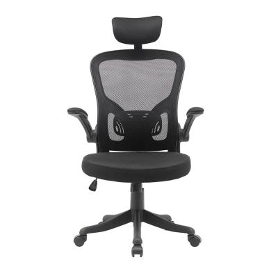 China Office Furniture Boss Breathable Mesh Design High Back Desk Adjustable Chair (Height) With Flip Up Armrests For Conference Room for sale