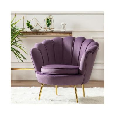 China Simple Purple Leisure Sofa Reading Chair Steel Frame Cover 2022 Cotton Fiber Removable Modern Lazy Fabric Chair With Armrests And Side Pocket for sale