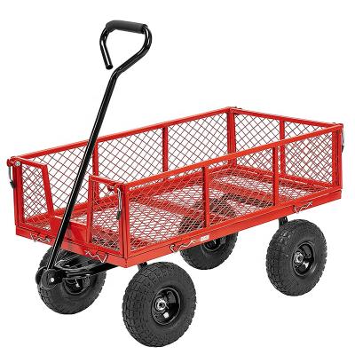 China OEM High Quality 2022 Red Garden Storage Tool Cart Foldable Mesh Cart For Home for sale