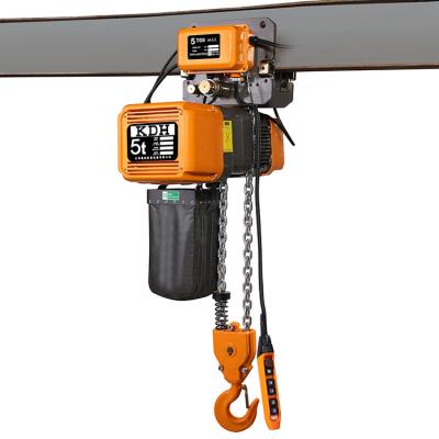 China High Quality 5 Ton Construction Hoist KDH Double Speed ​​Traveling Type Electric Chain Hoist With Trolley for sale