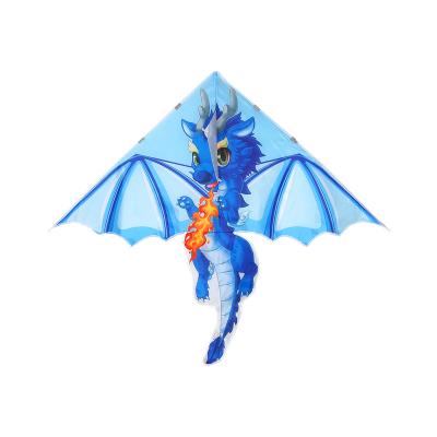 China Polyester 1.6 meter blue dinosaur kite for wholesale, kites for adults easy to fly OEM Customized Logo Colour for sale