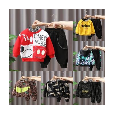 China Anti-Shrink Kids Wear Wholesale Boys Jogger Sets Jogging Casual Stripe Suit Kids Clothes Pullover Sweatshirts Boys Clothes Sets for sale