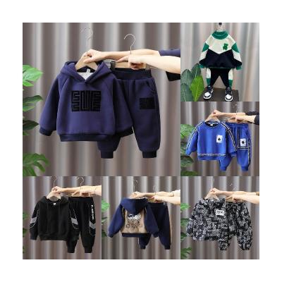 China Boys Anti-Shrink Hoodie Set Autumn Winter Fleece Cotton Sweatpants Girls Sport Suit Sweatshirt Two Piece Kids Clothing Set Kid Tracksuit for sale