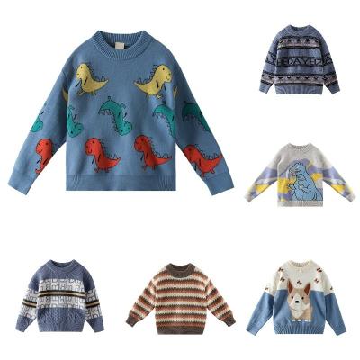 China Autumn New Children's Long-sleeved Sweater Baby One-piece Sweater T-shirt Children's Clothing Anti-shrinkage for sale