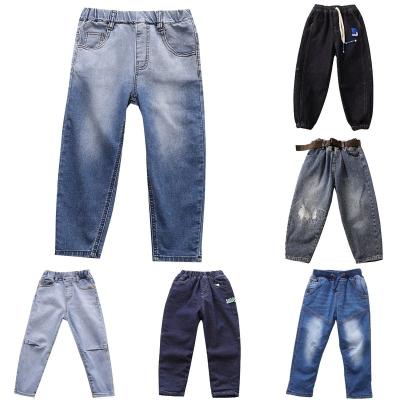 China Fade Proof Wholesale Color Fade Proof Wholesale Slim Boys Jeans Kids Jeans Children Denim Full Length Washed Pants for sale