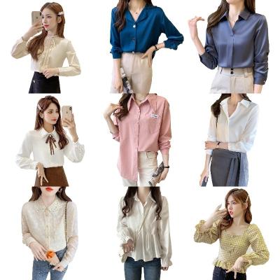 China Baroque anti-pilling cardigan spring blouses ladies shirt regular long sleeve temperament shirt and autumn digital printing for women for sale