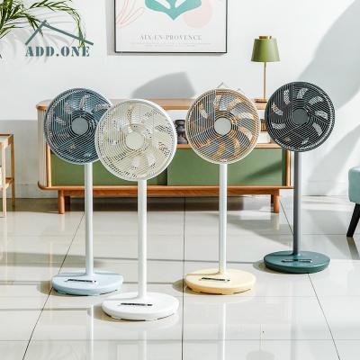 China Electronic Control With Various Colors Customization 12Inch Floorstanding Fan Pedestal Green Yellow Blue Orange LED Display Standing Fan for sale